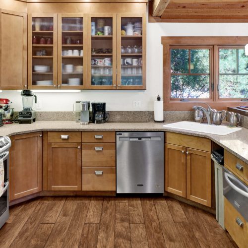 Fully stocked kitchen with two dishwashers